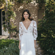Elegant Bride in simple wedding dress, clean modern bridal look Australia